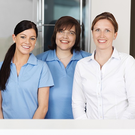 Dental team smiling